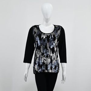 Milano Women Black Sequined Top
